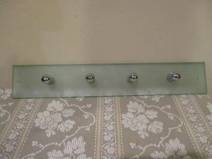 Green Lucite 18" Wall Mount 4 Hook Hanging Rack, Clothing/Accessories/Towels - Picture 1 of 6