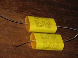 4.7uf 250 volt Mylar capacitors, qty of 2 - Picture 1 of 3