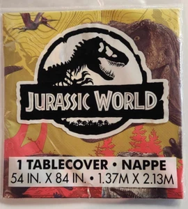 Jurassic World Pattern 1 Plastic Tablecover 54" x 84" - Picture 1 of 2