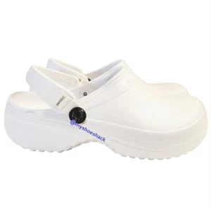 #236 New Nothinz Women's White Clogs Sandals Water Shoes Size 7 7L Closed Toe - Picture 1 of 6