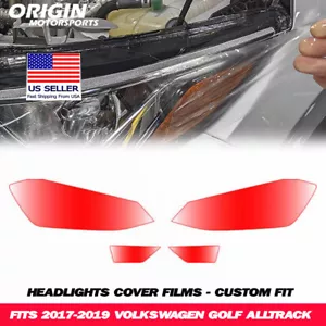 PreCut Headlights Clear Covers Bra Film Kit PPF Fits 2017-2019 GOLF ALLTRACK - Picture 1 of 5