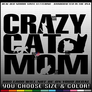 Funny Cat Mom Vinyl Decal Sticker Kitty Mommy Ailurophiles Cat Lover Love My Cat - Picture 1 of 4