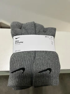 Nike Men’s Everyday Cushioned Crew Socks Size 8-12 Grey (6 Pack) SX7666-064 NWT - Picture 1 of 4