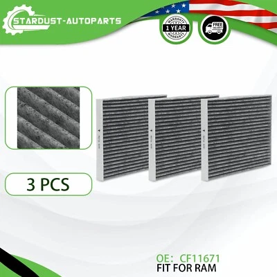 3X Cabin Air Filter for Ram1500 2500 3500 4500 5500 2016-2023 68318365AA CF11671 - Image 1 of 4