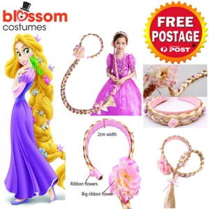 K654 Rapunzel Girls Princess Wig Headband Hair Plait Costume Accessory - Picture 1 of 10