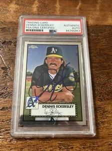 Dennis Eckersley IP Signed Topps Chrome Card PSA DNA Coa Slab Autographed A’s - Picture 1 of 2