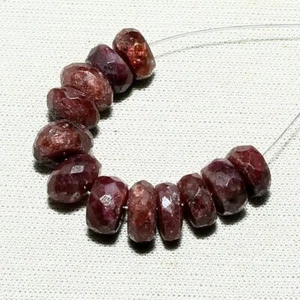 21.60cts Natural Ruby Rondellle Beads Loose Gemstone 12pcs Size 6mm To 7mm - Picture 1 of 6