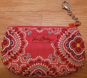 Vera Bradley Paprika ID Wallet Zip ID Case Coin Card Purse Orange Medallion - Picture 1 of 5