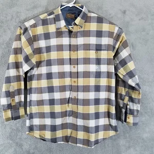 Camisa Roper para hombre XL amarilla gris a cuadros franela con botones manga larga - Imagen 1 de 10