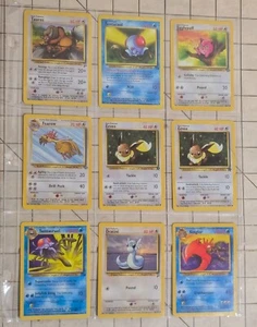 Vintage Pokémon Card Lot 9x Bundle WOTC Team Rocket Jungle Base Set Mixed Types - Picture 1 of 5