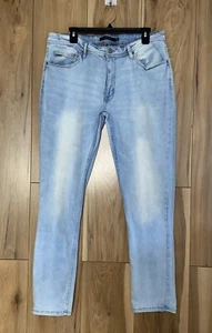 Tahari Jeans Men's 36x31 Skinny Fit Faded Light Wash Blue Stretch Denim Low Rise - Picture 1 of 10