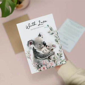 Cute Koala Mother's Day Card for Mum Wildlife Lover Gift - Picture 1 of 10