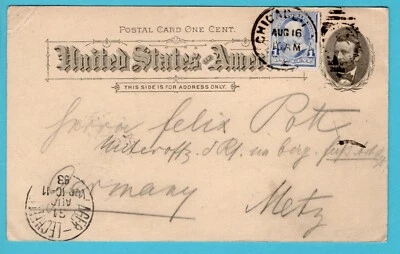 USA World Columbian Exposition 1893 Chicago to Metz, Germany - Image 1 of 2