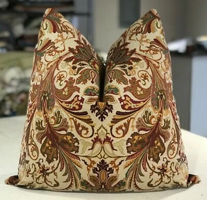 PAIR RALPH LAUREN EUCALYPTUS "LAKOTA PAISLEY" ETHNIC PRINT CUSTOM PILLOWS - B - Picture 1 of 2