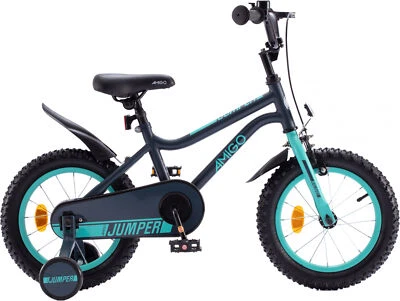 12 Zoll Kinderfahrrad BMX Fahrrad für Jungen und Mädchen Stützrädern Jumper Blau - Bild 1 von 4
