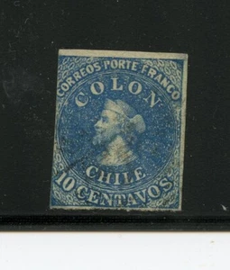 KMC4076-Chile #2 (C102) Christopher Columbus 10 c deep bright blue, U, CV$150.00 - Bild 1 von 2