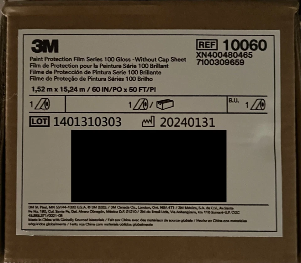 3M Scotchgard Pro Series 100 PPF Paint Protection Film Clear Bra 60"x50' NEW - Image 1 of 1