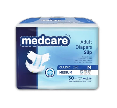 Medcare Adult Diaper Slip – M / L / XL | High Absorbency Incontinence Briefs, 30 - Image 1 of 4