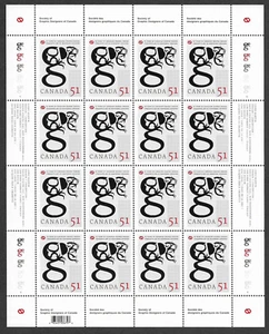 Canada Stamps -Full Pane of 16 -2006, Society of Graphic Designers #2167 -MNH - Picture 1 of 1