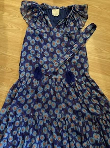 Kate Spade Floral Dress Womens Size XXS Blue Tangier Chiffon Sleeveless Silk - Picture 1 of 6