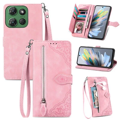 Funda tipo billetera de cuero magnético con correa para Motorola Moto G 5G/Power/Stylus 5G 2025 Foto 1 de 4