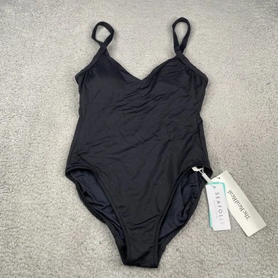 Traje de baño Seafolly Sweetheart Maillot para mujer talla 8 EE. UU.:4 negro nailon elástico NUEVO Foto 1 de 4