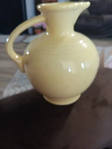 Fiesta Fiestaware Pale Yellow Carafe Water Jug Pitcher 8" Tall HLC Retired - Picture 1 of 8