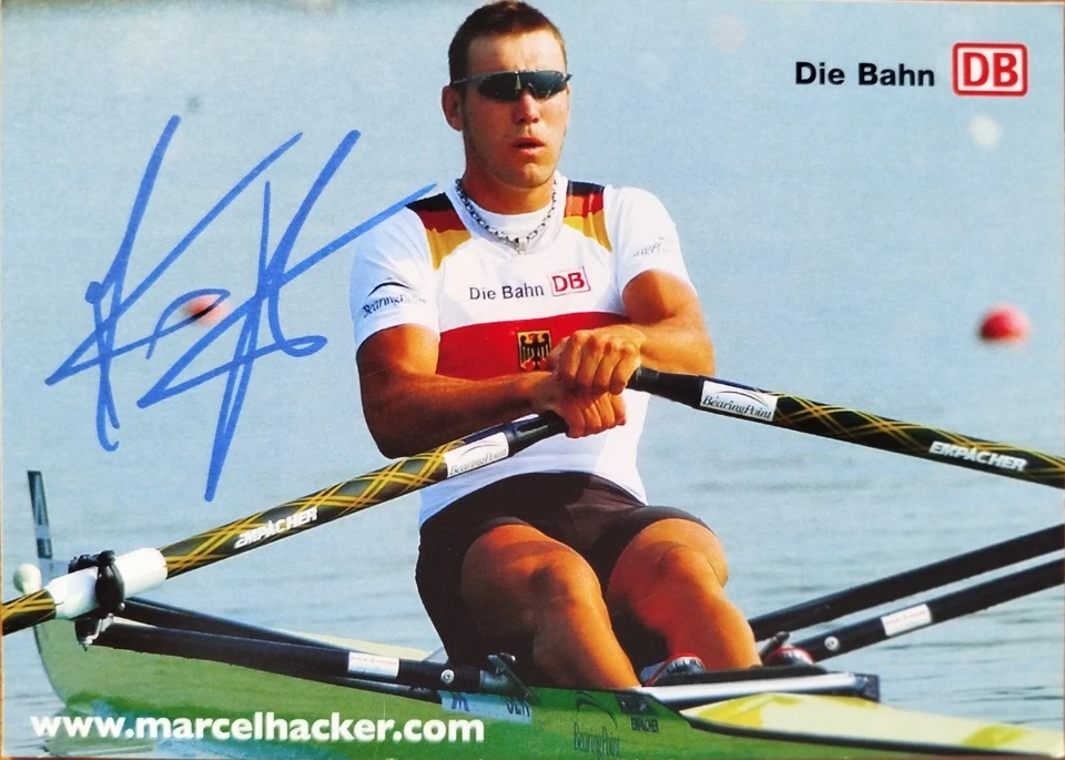 Marcel Hacker --- Rudern Einzel ---  Original signierte AK / signed card :-) - Bild 1 von 1