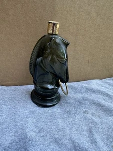 Sammlerstück Avon Köln Flasche (leer) Pferdekopf Nasenring - klares grünes Glas - Bild 1 von 6