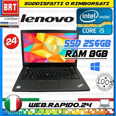 PC NOTEBOOK PORTATILE LENOVO L470 14" CPU I5-6300U RAM 8GB SSD 256GB WIN 11 - Immagine 1 di 4