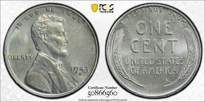 1943-S Lincoln Wheat Penny 1C PCGS MS66- Toned - Image 1 of 4