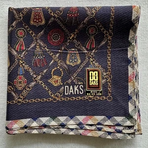 Handkerchief VTG Cotton Chain Lattice & Tassel Medal of Honor Pocket Square 19" - Picture 1 of 3