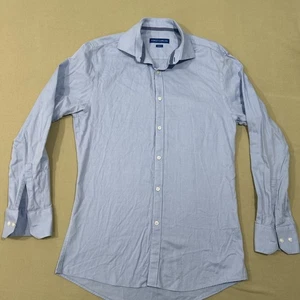 Vince Camuto Shirt Mens 15 32/33 (small/med) Blue Slim Fit Long Sleeve Button Up - Picture 1 of 12