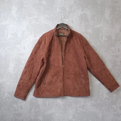 Orvis Suede Leather Jacket Mens Large Brown Quilted Long Sleeve Outdoor Full Zip - Image 1 of 4