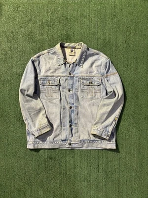 Jaqueta jeans masculina vintage MECCA DNM Y2K estilo hip hop folgada tamanho XXL 2XL - Imagem 1 de 4