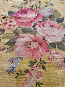 Vintage Fabric.  Large Print Floral Upholstery Fabric. Lightweight Cotton Blend. - Picture 1 of 9