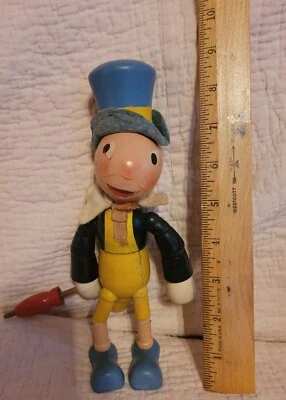 Disney's Jiminy Cricket Jointed Wood Figure  Made By Ideal Novelty &Toy Co.  - Image 1 of 4