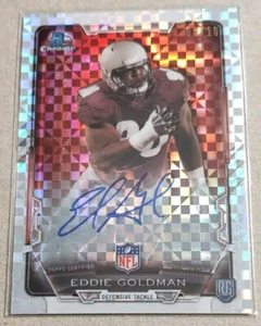 2015 BOWMAN CHROME EDDIE GOLDMAN CHECKERED REFRACTOR RC *ON CARD AUTO SP /10* - Picture 1 of 2