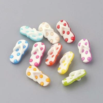 24 Flip Flop Buttons Colorful Jewelry Making Sewing Supplies Assorted Lot 22mm - Image 1 of 2