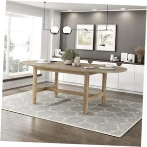 42"x 84" Dining Table for 6, Modern Oval Dining Room Table, Extendable Wood - Picture 1 of 8