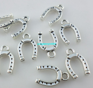 90pcs Tibetan silver U-shaped horseshoe Charms Pendant 9*14mm Jewelry Making