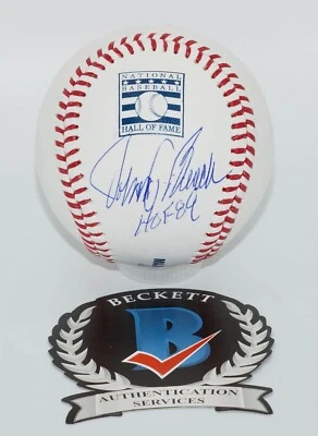 JOHNNY BENCH "HOF 89" Signed Rawlings HOF Logo BASEBALL + BECKETT COA #W806783 - Image 1 of 2