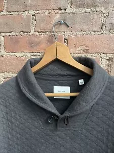 Billy Reid Men’s Shawl Neck Sweater, Sz Medium, Quilted, Suede Detail - Picture 1 of 7