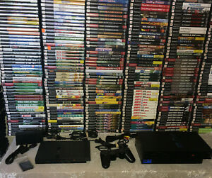 LOTE DE CONSOLA SONY PLAYSTATION 2 PS2 GRASA O DELGADA PAQUETE CON 7 JUEGOS