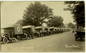 Postal RPPC WW1 ASC Ambulancias Cruz Roja Británica. Grove Park, Lewisham, Londres - Imagen 1 de 2