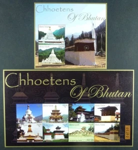 Bhutan 2014 Tempel Architektur Religion Stupas 2710-2717 Block 520 MNH - Bild 1 von 2