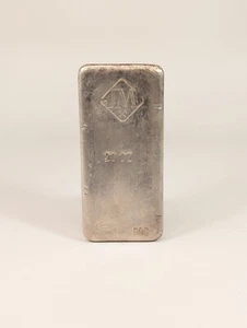 Vintage 20 Ounce Johnson Matthey Canada JM 999+ Fine Silver Poured Loaf Bar - Picture 1 of 9
