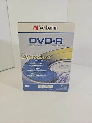 Verbatim DVD-R 4.7GB 10 Pack Video Trim Cases VideoGard Protection 120 min New - Image 1 of 4