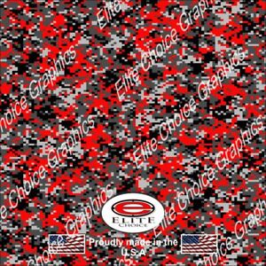 Red Digital Wrap Vinyl Truck Camo Car SUV Real Camouflage 52"x6ft