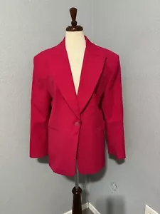 Zara Christmas Fuchsia Tailored Fitted Blazer Limited Edition Lapel Collar Sz XL - Picture 1 of 17
